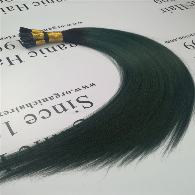 The peacock green color i tip hair extension H28